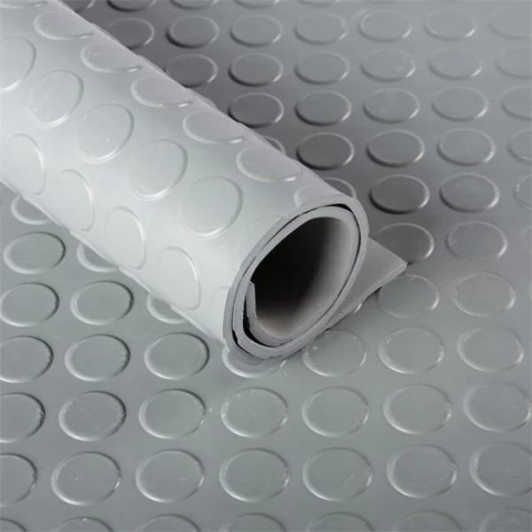 Grey Studded Rubber Flooring Rolls
